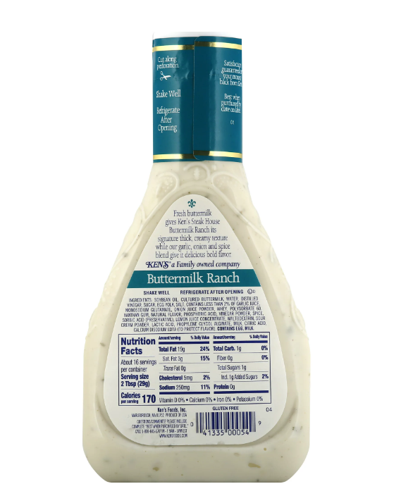 Salsa Buttermilk Ranch Ken's - 473 ml