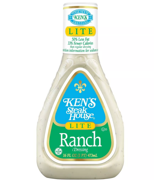 Salsa Ranch Lite Ken's - Botella de 473 ml